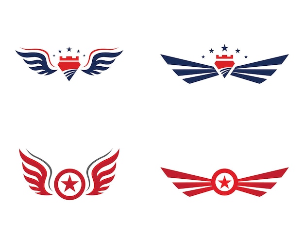 Falcon Wing Logo Szablon Wektor Ikona Designu