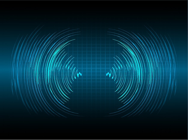 Fale Dźwiękowe Oscylujące Ciemnoniebieskie światło