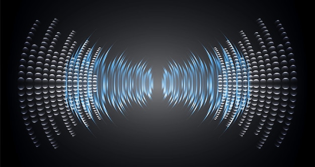 Fale dźwiękowe oscylujące w ciemnym świetle