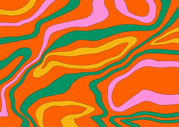 Fale retro tło groovy zabawny wzór psychedeliczny abstrakcyjny projekt w s s retro vibe funky druk