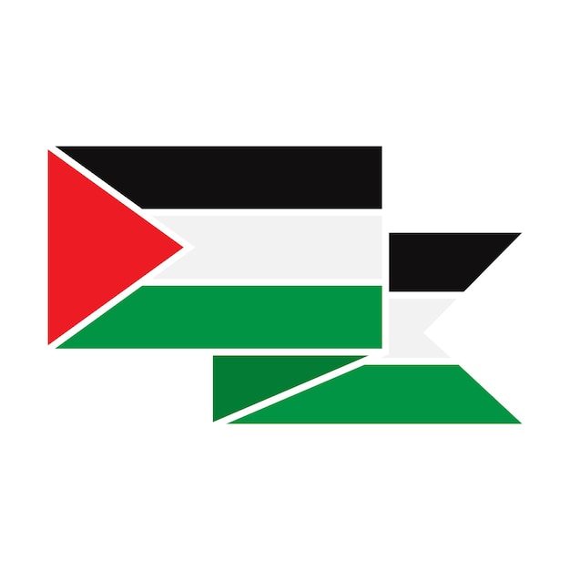 Plik wektorowy falista flaga narodowa palestyny dla plakatów ikona symbolu ilustracji wektorowej