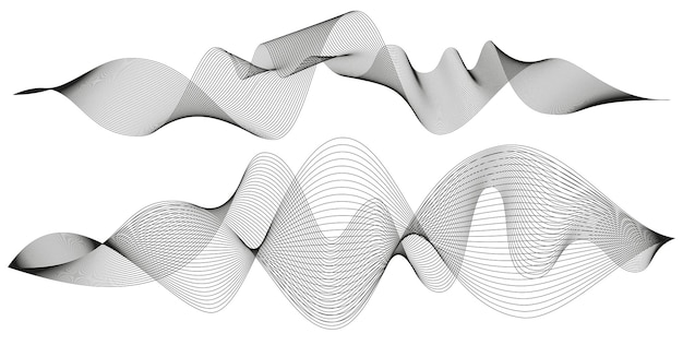 Faliste Paski Streszczenie. Zakrzywione Elementy Wektorowe Linii Do Projektowania Muzyki. Cyfrowy Korektor Dźwięku.