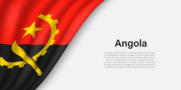 Falowa Flaga Angoli Na Białym Tle
