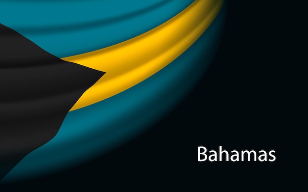 Falowa Flaga Bahamów Na Ciemnym Tle