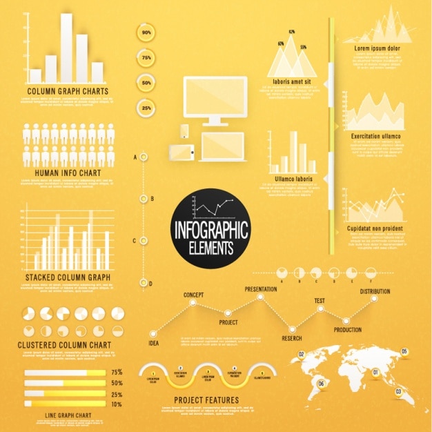 Plik wektorowy fantastyczne infographic wykresy w pomarańczowych kolorach