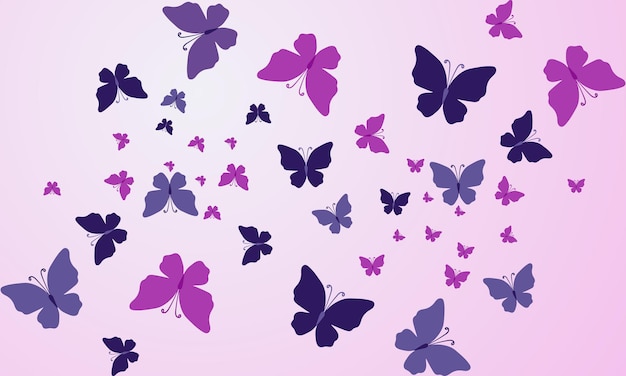 fantastyczne tło z latającymi fioletowymi motylami