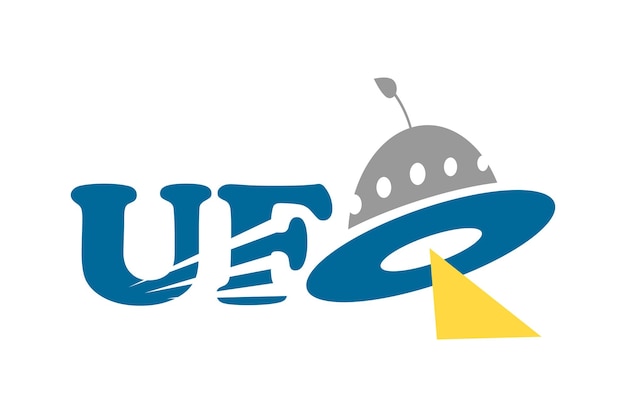 Plik wektorowy fantazyjny logotyp ufo z elementem obcego statku kosmicznego