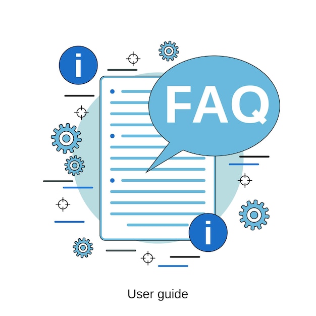 Plik wektorowy faq ilustracja koncepcja stylu płaskiej konstrukcji