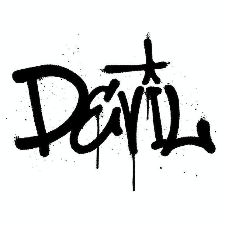 Wektor farba w sprayu graffiti słowo diabeł na białym tle wektor