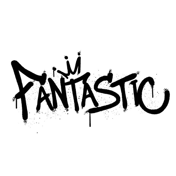 Wektor farba w sprayu graffiti słowo fantastyczne na białym tle wektor