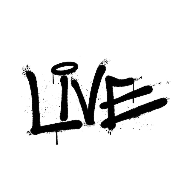 Farba W Sprayu Graffiti Word Live Isolated Vector