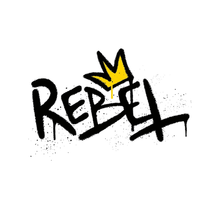 Wektor farba w sprayu graffiti word rebel na białym tle ilustracja wektorowa