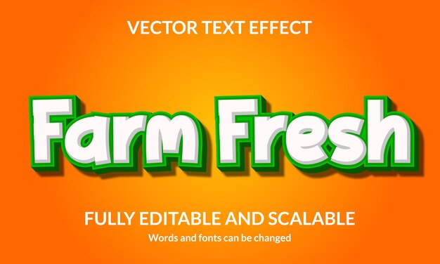 Farm Fresh Edytowalny efekt stylu tekstu 3D