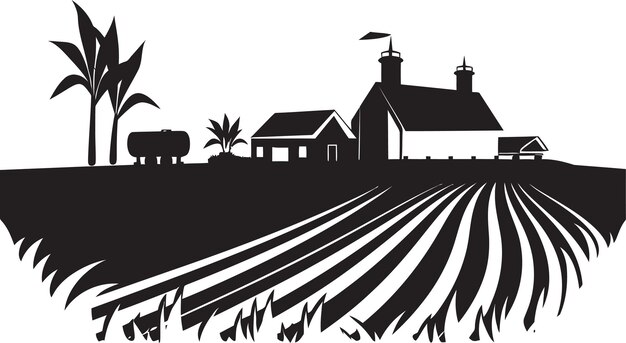 Plik wektorowy farmstead essence black vector emblem homestead tranquility farmhouse icon