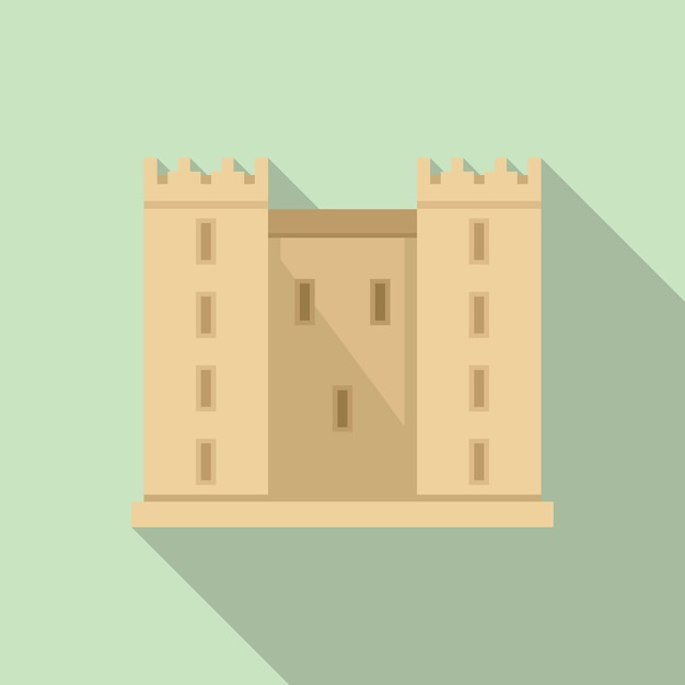 Plik wektorowy fasada zamku ikona płaski wektor stary średniowieczny zamek kamienne drzwi