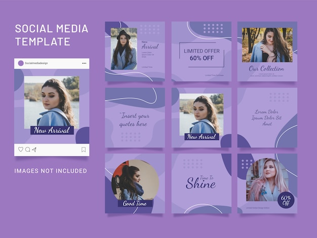 Fashion Women Social Media Feed. Puzzle z mediów społecznościowych