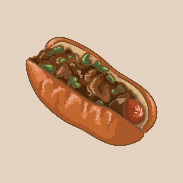 Fast food. Hot dog. Grafika wektorowa.