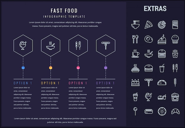 Fast Food Infographic Szablon I Elementy