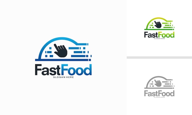 Fast Food Logo Projektuje Wektor Koncepcyjny, Wektor Szablonu Logo Fast Delivery Food