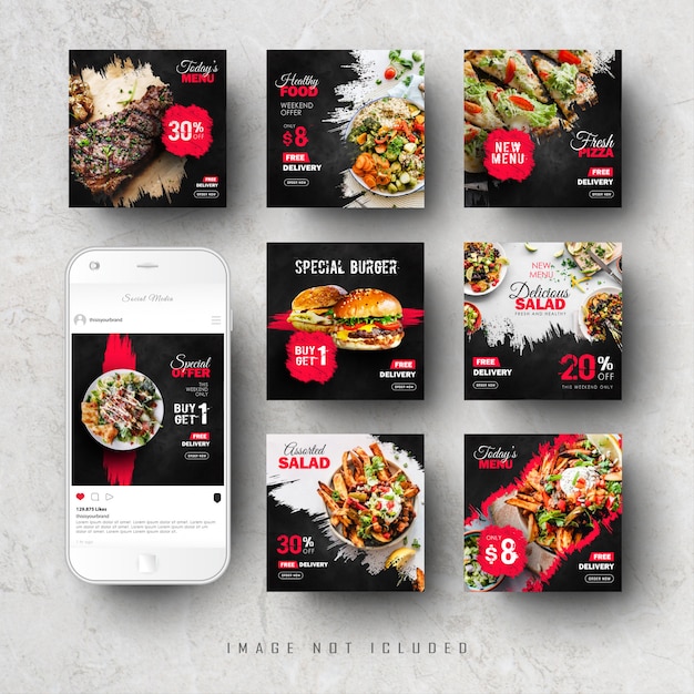 Fast Food Media społecznościowe Instagram Feed Post Banner Szablon