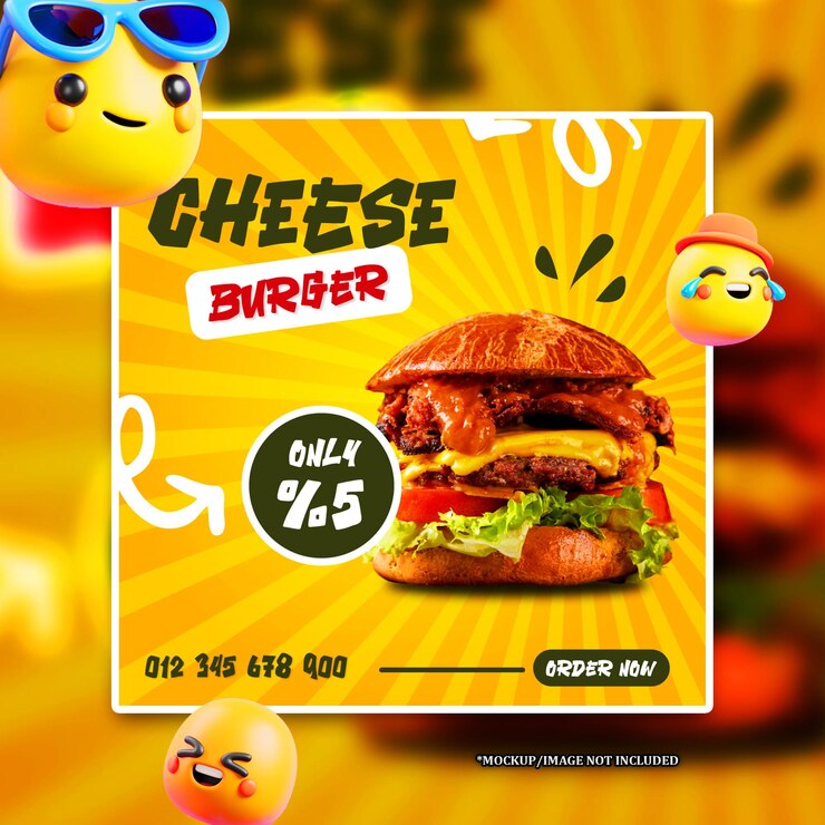 Wektor fast food social media ad banner design eps szablon