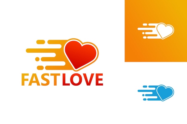 Fast Love Logo Szablon Wektor Projektu, Godło, Koncepcja Projektu, Kreatywny Symbol, Ikona