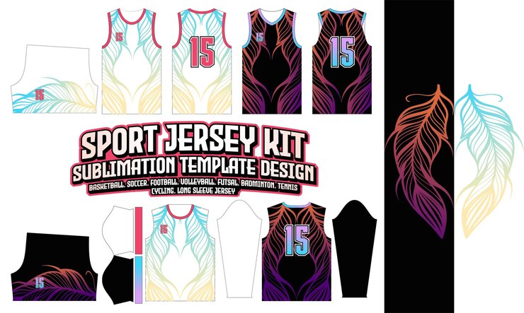 Wektor feather tribal jersey design odzież układ sublimacyjny piłka nożna piłka nożna koszykówka siatkówka badminton futsal