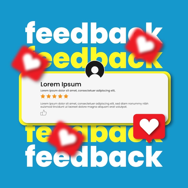 Feedback Social Media Post Vector Template (Szablon wektorów w mediach społecznościowych)