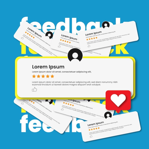 Feedback Social Media Post Vector Template (Szablon wektorów w mediach społecznościowych)