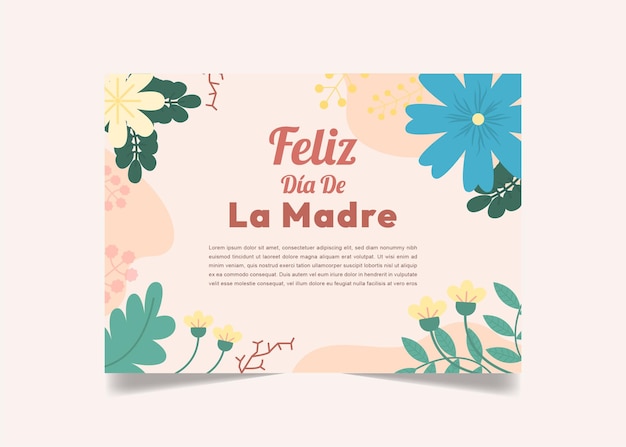 Feliz Dia De La Madre Card Concept Vector Design