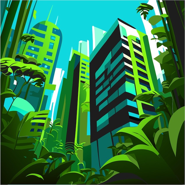 Plik wektorowy ferninfused urbanity przyszłe krajobrazy zieleni
