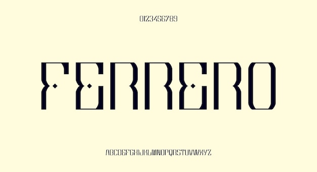 Ferrero, Elegancka Czcionka Alfabetu. Wielkie Litery Moda Projektowanie Typografii. Ilustracja Wektorowa