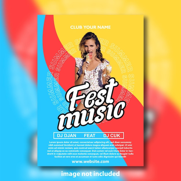 Fest music ulotka plakat post w mediach społecznościowych