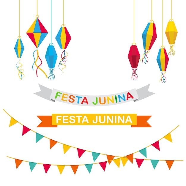 Festa Junina Flaga Element Ilustracji Wektorowych Projekt