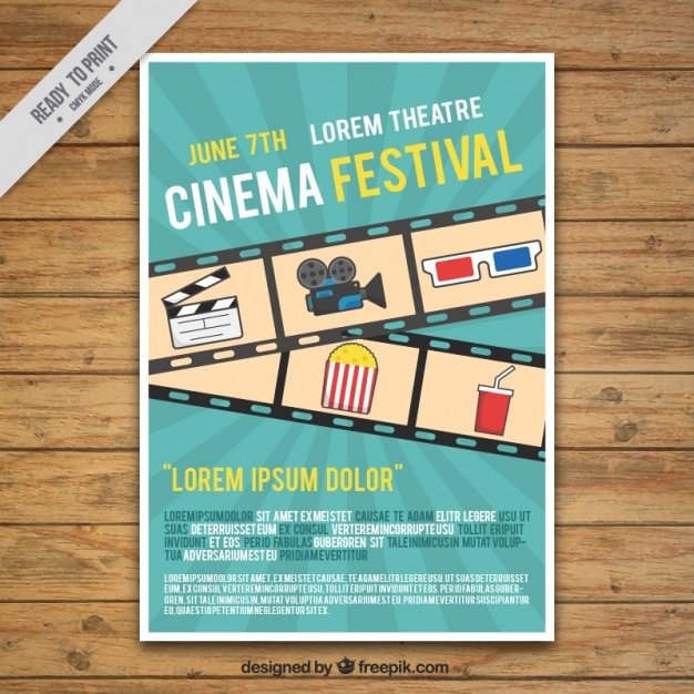 Plik wektorowy festiwal filmowy plakat z ramą i elementami