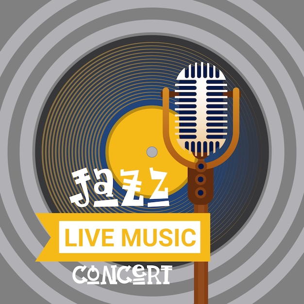 Festiwal Jazzowy Koncert Muzyki Na żywo Plakat Reklama Retro Banner