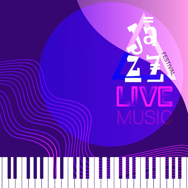 Festiwal Jazzowy Koncert Na żywo Plakat Reklamowy Banner