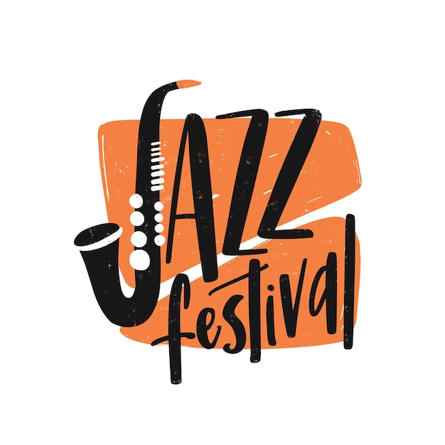 Plik wektorowy festiwal jazzowy ręcznie rysowane napis.