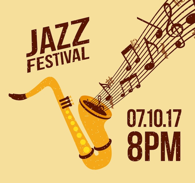 Plik wektorowy festiwal muzyki jazzowej celebracja października plakat