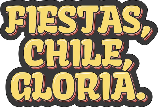 Fiestas Chile Gloria Wektor Literowy