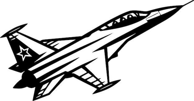 Plik wektorowy fighter jet minimalist and flat logo vector illustration