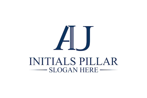 Filar Logo Firmy Prawniczej Pierwsza Litera Aju Wektor Premium