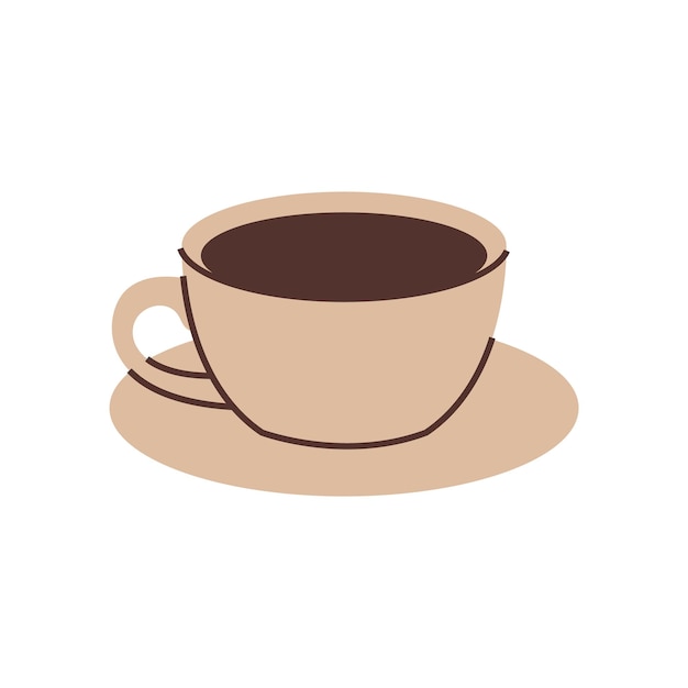 filiżanka espresso na talerzu kawa miłośnik element prosty płaski clipart