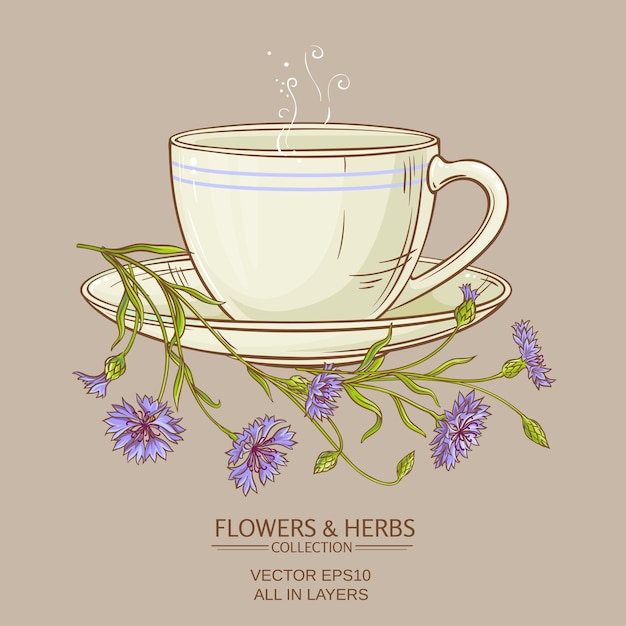 Plik wektorowy filiżanka herbaty z kwiatów kukurydzy