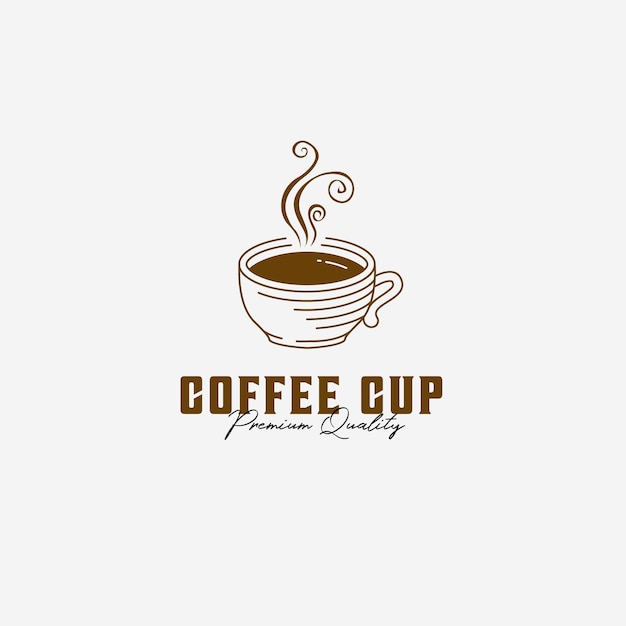 Filiżanka kawy logo ikona wektor logo projekt ilustracja robusta kawa arabska kawa