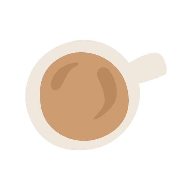 Filiżanka Kawy Minimalistyczna Filiżanka Latte Cappuccino Widok Z Góry Widok Z Góry