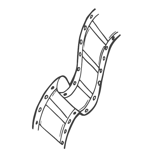 Plik wektorowy filmstrip doodle ręcznie narysowana linia ilustracja wektorowa w stylu doodle odizolowany