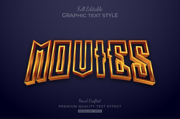 Filmy Gold Edytowalny Premium Text Style Effect