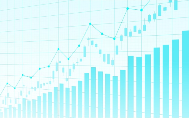 Finansowy Wykres Giełdowy Na Giełdzie Inwestycyjnej, Punkt Zwyżkowy, Punkt Niedźwiedzi. Trend Wykresu Dla Pomysłu Na Biznes I Całego Projektu Artystycznego. Ilustracji Wektorowych.