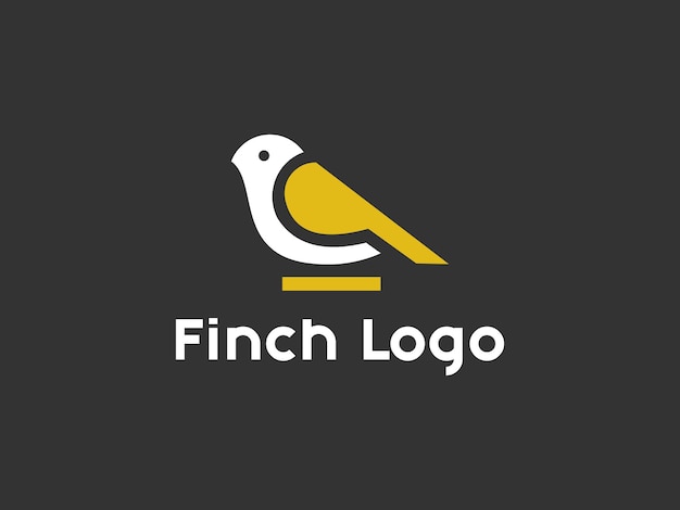 Finch Ptak Logo Projekt Wektor Ikona Ilustracja